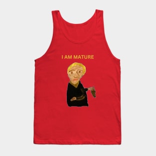 weird funny mature person oil painting Tank Top